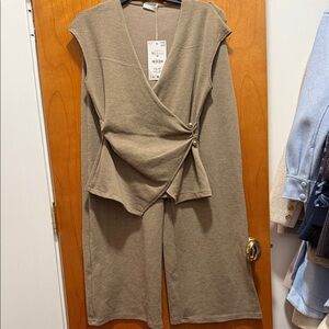 ZARA Stylish Tan Wrap SUIT